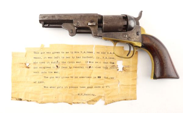 Colt Model 1849 Pocket Revolver with Partial ID and Grant Attribution