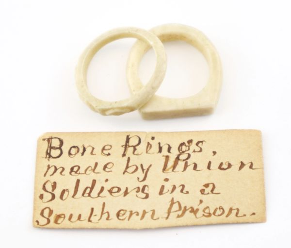 Civil War Bone P.O.W. Rings / SOLD