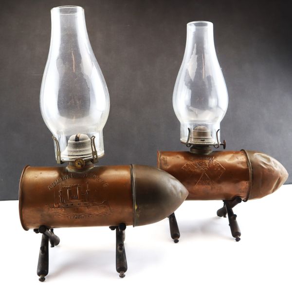 Admiral Dewey Artillery Shell Lamps