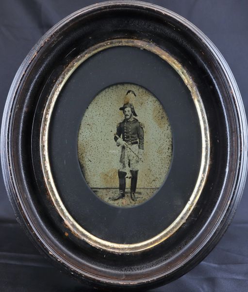 Full Plate Ambrotype of an 1850s Militia Officer