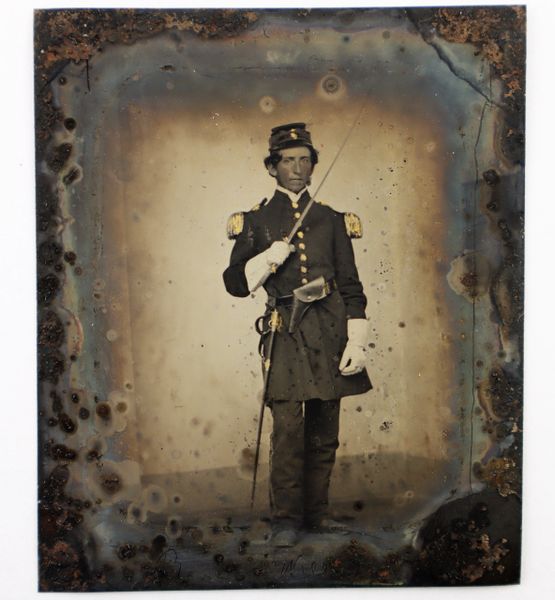 1/6th Plate Tintype Of A Federal Officer / SOLD | Civil War Artifacts ...