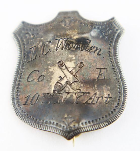 Identification Badge, Luther C. Worden, 10th New York Heavy Artillery/ SOLD