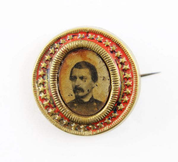 George McClellan Ferrotype Pin / SOLD