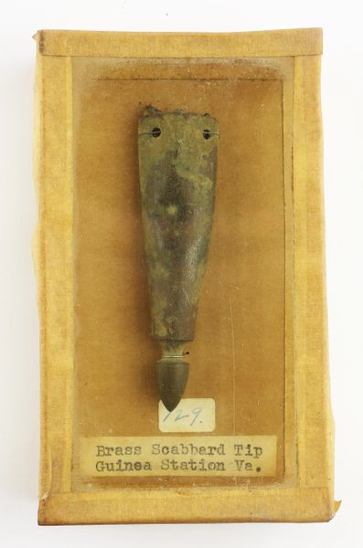 Relic Bayonet Scabbard Tip from Guinea Station, Virginia / SOLD