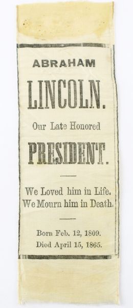 Abraham Lincoln Mourning Ribbon / SOLD