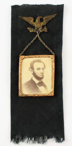 Abraham Lincoln Mourning Ribbon with Portrait / SOLD