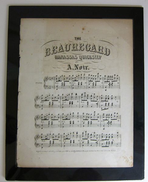 The Beauregard Manassas Quick Step! Sheet Music / Sold