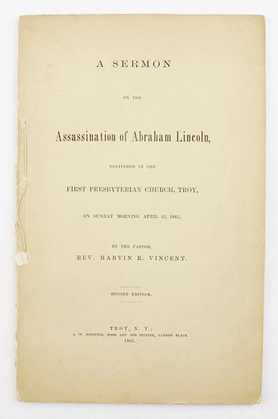 1865 A Sermon on the Assassination of Abraham Lincoln / SOLD