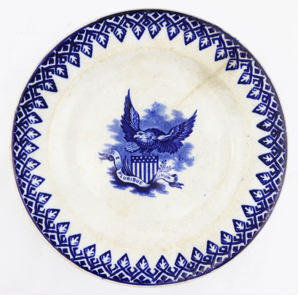 1860s Flow Blue Dinner Plate by R. Hammersley