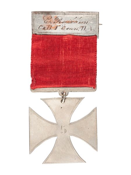 Inscribed 5th Corps Badge Elisha Rathbun, 1st Connecticut Heavy Artillery / SOLD