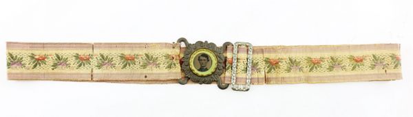 Woman's Belt with Civil War Gem Sized Tintype Buckle