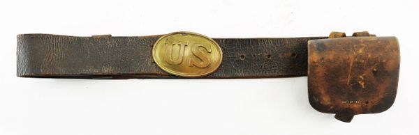 Enlisted Infantryman's Belt Equipped with Model 1839 "US" Belt Plate and Cap Pouch / SOLD