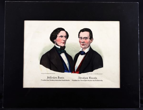 German Lithograph of Jefferson Davis and Abraham Lincoln / SOLD