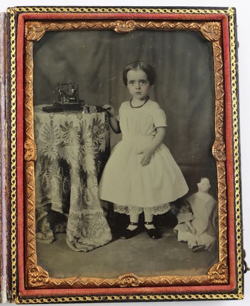 1/4 Plate Ambrotype of a Young Girl with Toys