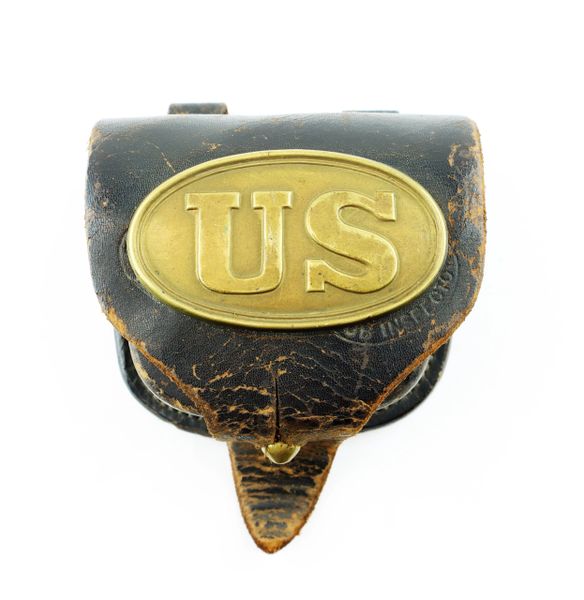 Civil War Percussion Cap Box with “Baby US” Plate / SOLD