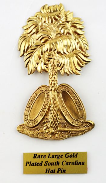 Gold Plated South Carolina Hat Pin