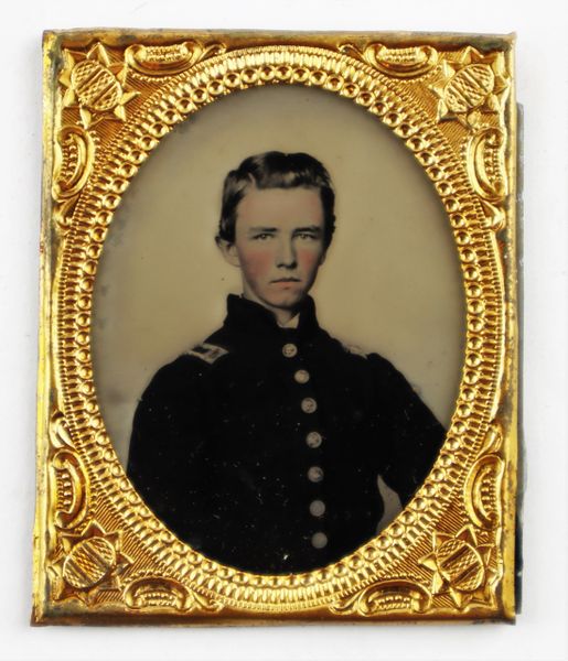 1/9th Plate Ambrotype of a Young Federal Officer / SOLD