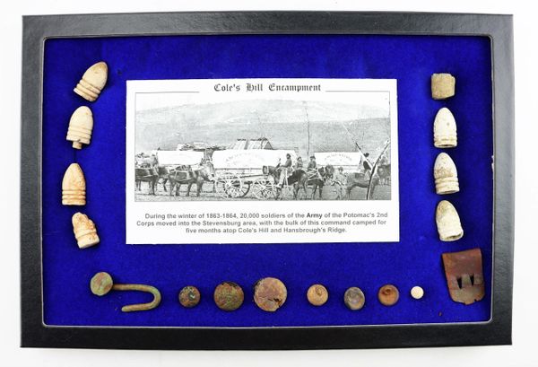 Relics from Union Winter Encampment Cole’s Hill, Stevensburg, Virginia