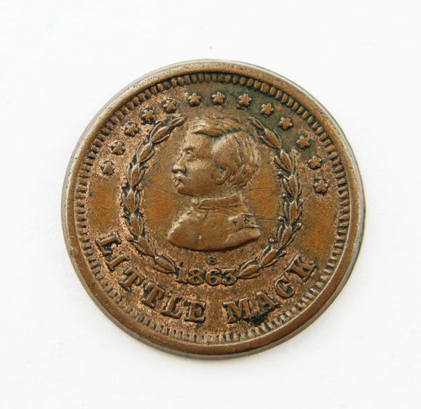 1863 George B. McClellan “Little Mack” One Cent Token / SOLD