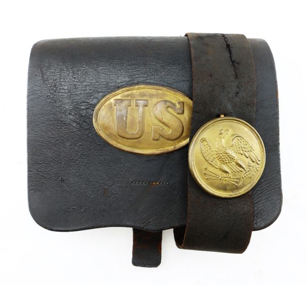 Inscribed Pattern 1861 Cartridge Box, Joseph J. Giles, 5th Massachusetts Infantry / SOLD