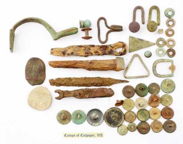 Excavated Buttons and Relics from Culpeper, Virginia