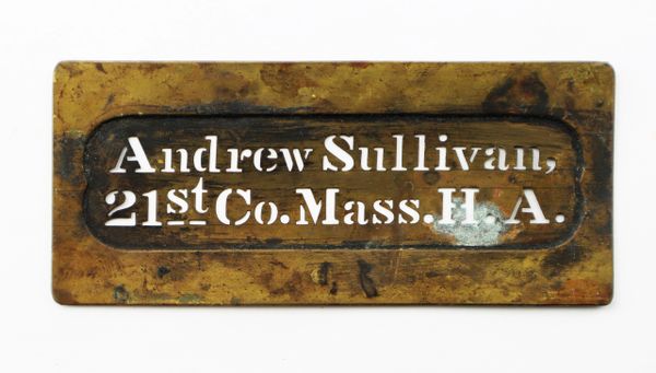 Identification Stencil, Andrew Sullivan 21st Company, 4th Massachusetts Heavy Artillery