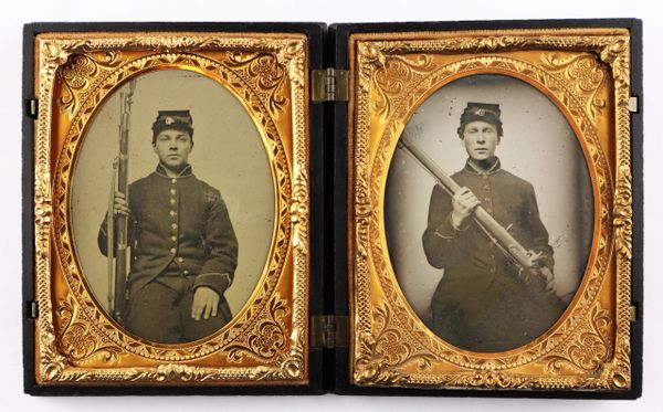 1/4th Plate Ambrotypes Attributed to the Parcher Brothers 8th Minnesota Infantry, Casualties at the Third Battle of Murfreesboro / SOLD