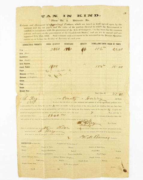 Confederate Tax Document