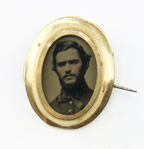 Civil War Brooch with Soldier’s Tintype