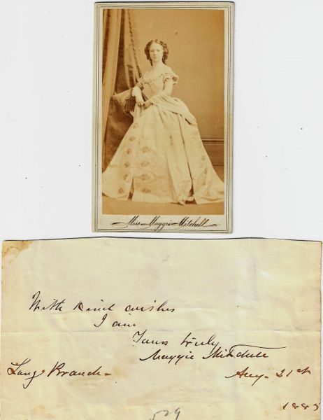 CDV and Autograph of Actress Maggie Mitchell