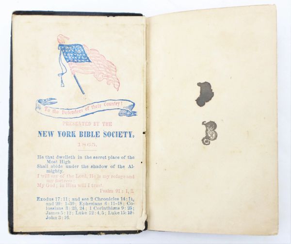 Civil War New Testament Identified to Charles E. Brewster of Watertown, CT.