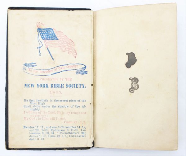 Civil War New Testament Identified to Charles E. Brewster of Watertown, CT. / SOLD