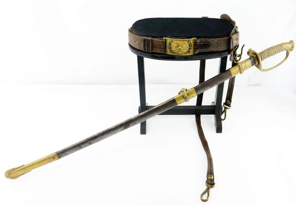 Presentation 1850 Foot Officer’s Sword and Belt John W. Fiske, 58th Massachusetts Infantry Killed at Peebles’ Farm, Petersburg, Virginia / SOLD