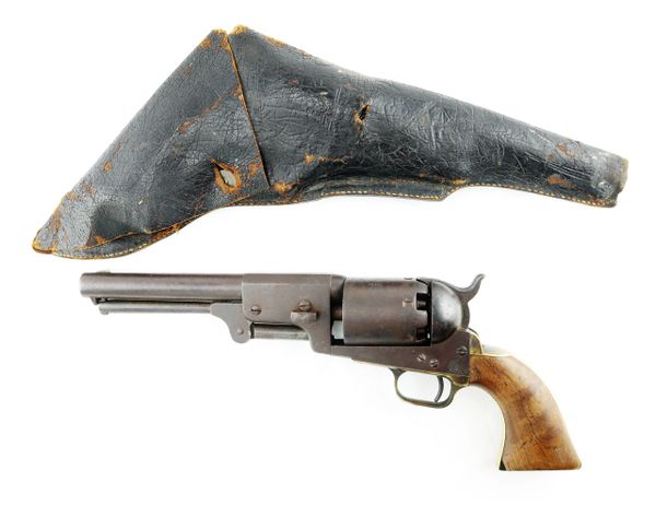 Colt Model 1848 Dragoon Revolver with Holster, Owned by Thomas C. Newman of Kentucky