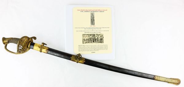 Ames Model 1850 Staff and Field Officer's Sword Identified to Col. Joshua Marsden Varian, 8th New York Infantry, "Washington Greys" / SOLD