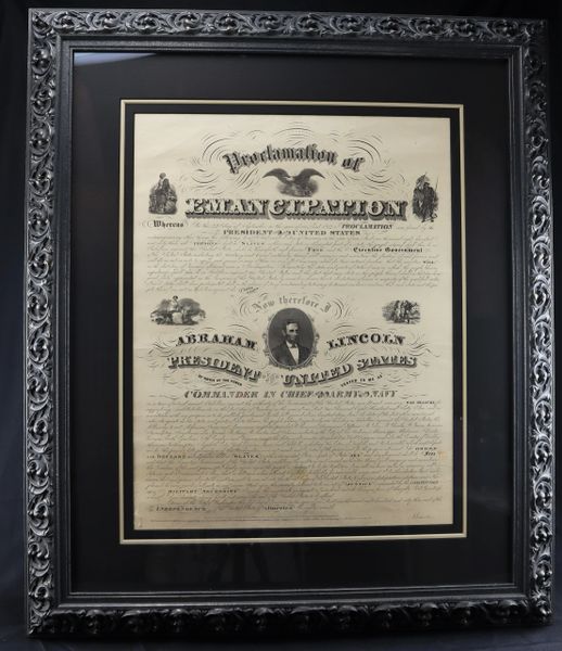 1864 Emancipation Proclamation Print by A. Kidder / SOLD