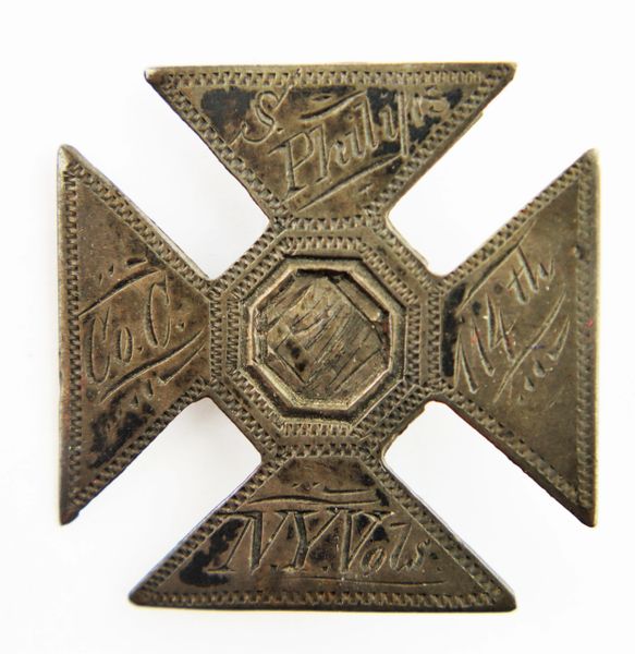 19th Corps Badge of Private Sylvester Phillips, 114th New York Infantry Wounded at the Third Battle of Winchester / ON-HOLD