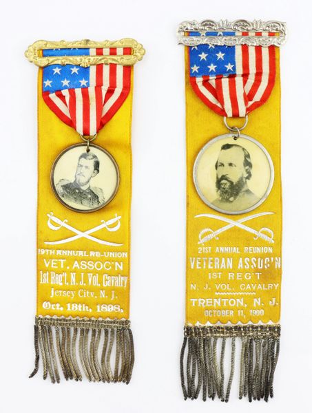 1898 and 1900 1st New Jersey Cavalry Reunion Ribbons/ Sold