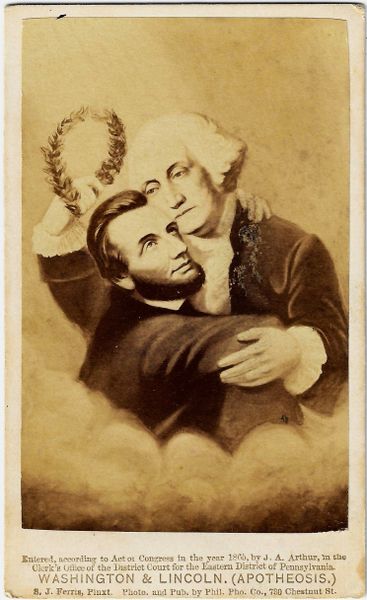 CDV, Lincoln and Washington Apotheosis