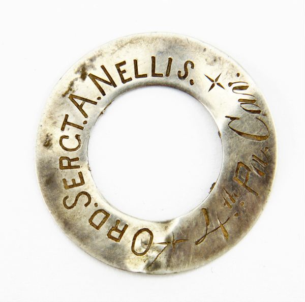 Silver Identification Disk of Andrew Nellis, 4th Pennsylvania Cavalry