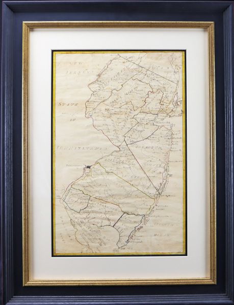 Early Hand Drawn Map of New Jersey