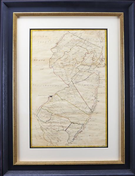 Early Hand Drawn Map Of New Jersey SOLD Civil War Artifacts For Sale In Gettysburg