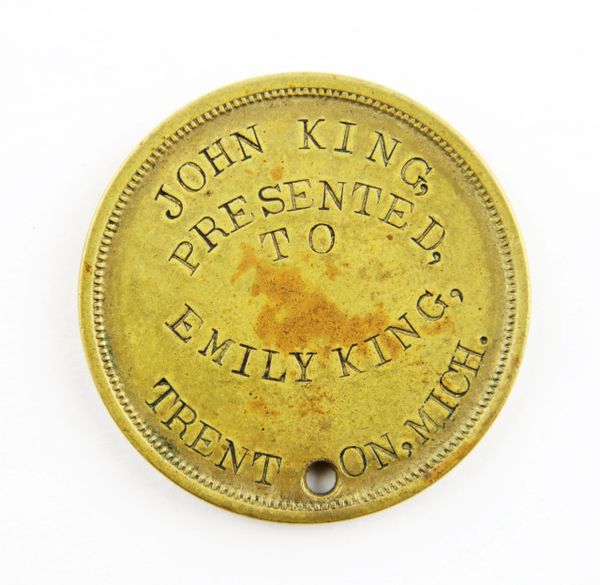 McClellan Identification Disk of John King 1st Michigan Cavalry, Battle of Gettysburg Veteran and Prisoner at Andersonville -