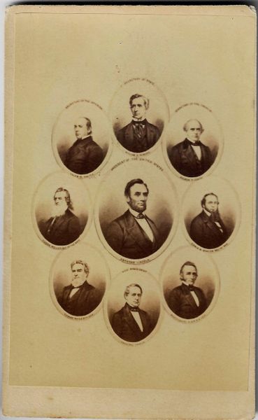 CDV of Abraham Lincoln and Cabinet