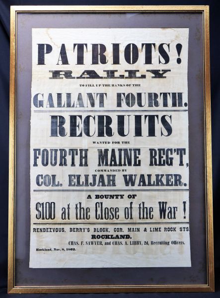 4th Maine Infantry Recruiting Broadside / SOLD