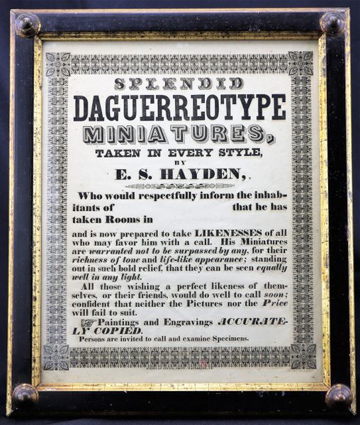 Daguerreotype Advertising Broadside /SOLD