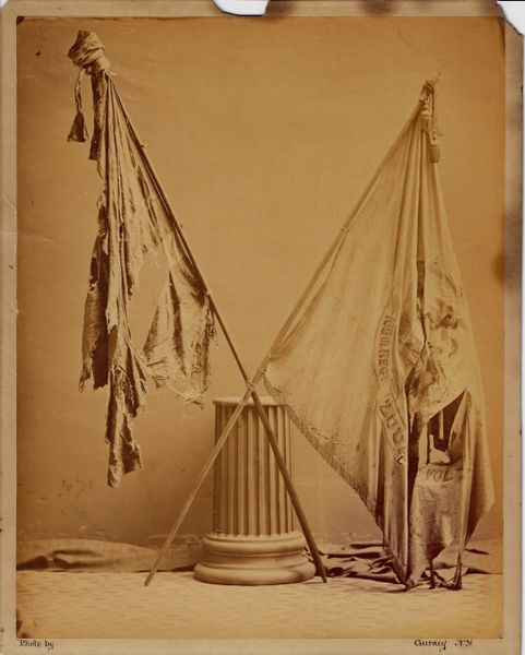 Albumen Photograph of 165th New York Battle Flags “2nd Battalion Duryee’s Zouaves”