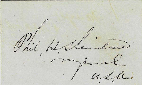 General Phil Sheridan Autograph / SOLD