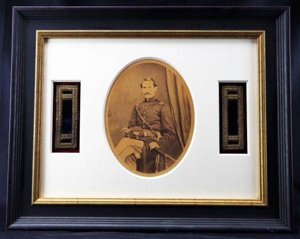 1st Lieutenant Shoulder Straps and Albumen Photograph of Eugene J. Mason 6th Massachusetts and 40th Massachusetts Infantry