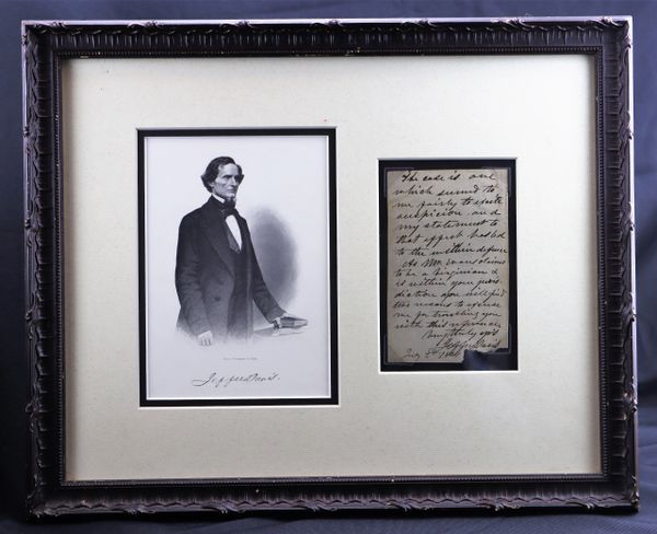 War Dated Jefferson Davis Letter / SOLD
